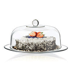 PLATO TORTA C/ CUPULA SELENE CRISA. 27/33CM