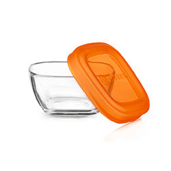 RECIPIENTE VIDRIO 236ML C/TAPA ROJA CRISA