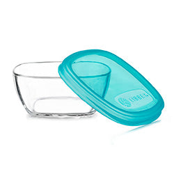 RECIPIENTE VIDRIO 1479ML C/TAPA CELESTE CRISA