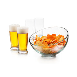 SET BAR 4 VASOS CERVEZA 355ML Y ENSALADERA CRISA