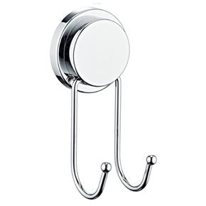 PERCHERO DE PARED DOBLE GANCHO CROMADO