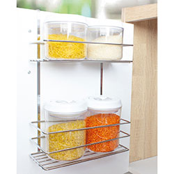 ORGANIZADOR DOBLE BAJO MESADA 24x11x30CM CROMADO
