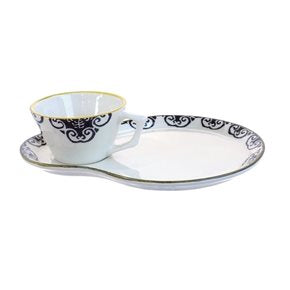 PLATO CON TAZA 26.5x20.5CM NAZEN NEGRO