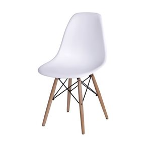 SILLA EAMES COMEDOR CON BASE EN MADERA BLANCA