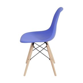 SILLA EAMES COMEDOR CON BASE EN MADERA AZUL