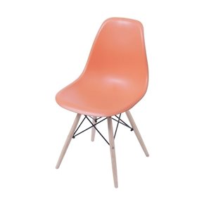 SILLA EAMES COMEDOR CON BASE EN MADERA NARANJA