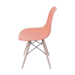 SILLA EAMES COMEDOR CON BASE EN MADERA NARANJA