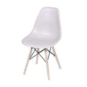 SILLA EAMES COMEDOR CON BASE EN MADERA BEIGE