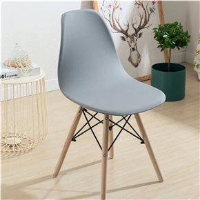 SILLA EAMES COMEDOR CON BASE EN MADERA GRIS