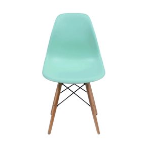 SILLA EAMES COMEDOR CON BASE EN MADERA VERDE AGUA