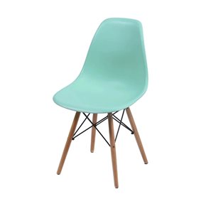 SILLA EAMES COMEDOR CON BASE EN MADERA VERDE AGUA