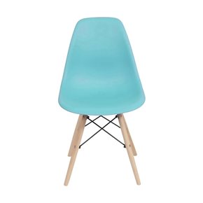SILLA EAMES COMEDOR CON BASE EN MADERA TURQUESA