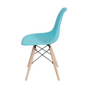SILLA EAMES COMEDOR CON BASE EN MADERA TURQUESA