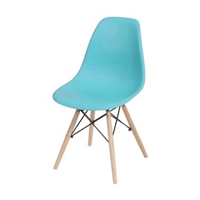 SILLA EAMES COMEDOR CON BASE EN MADERA TURQUESA