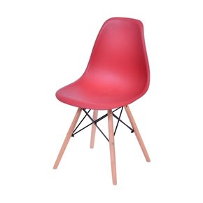 SILLA EAMES COMEDOR CON BASE EN MADERA GRANATE