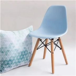 SILLA NIÑO EAMES DKR PP Y MADERA CELESTE