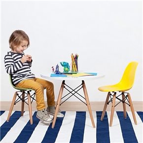 SILLA NIÑO EAMES DKR PP Y MADERA AMARILLO