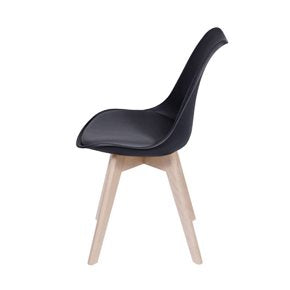 SILLA EAMES JOLY COMEDOR ACOLCHONADO NEGRO