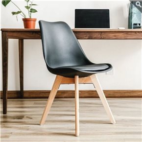 SILLA EAMES JOLY COMEDOR ACOLCHONADO NEGRO
