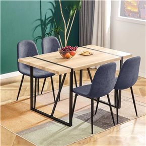 SILLA CHARLA LINO/METAL AZUL JEAN/NEGRO