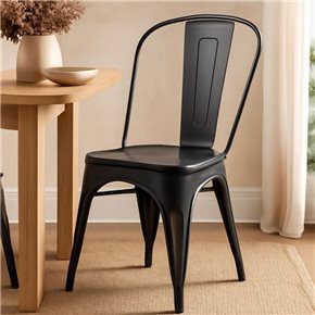 SILLA TOLIX NEGRA METAL COMEDOR