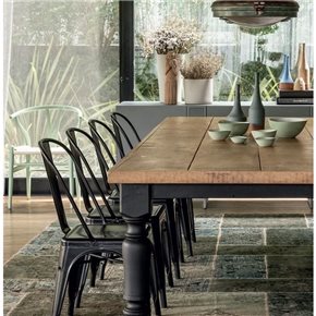 SILLA TOLIX NEGRA METAL COMEDOR