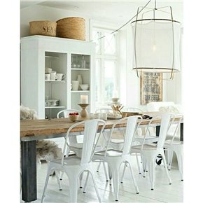 SILLA TOLIX BLANCO METAL COMEDOR