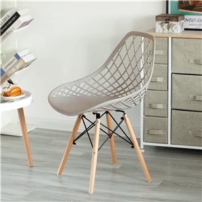 SILLA KAILA PP Y MADERA BEIGE