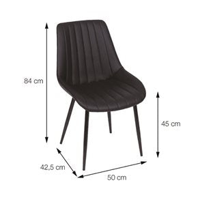 SILLA VOLGA PU/METAL MARRON/NEGRO