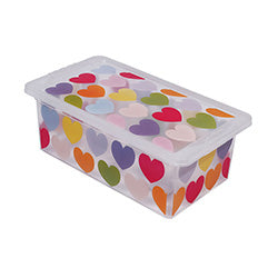 CAJA ORGANIZADORA 5.5LTS 34.3X19X11.7CM CORAZONES