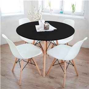 MESA EAMES DKR D110x73CM MDF Y MADERA NEGRO