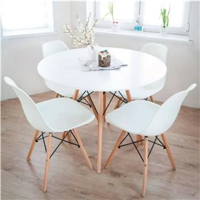 MESA EAMES DKR D110x73CM MDF Y MADERA BLANCO