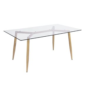 MESA FALCON 120x80x75CM VIDRIO Y MADERA
