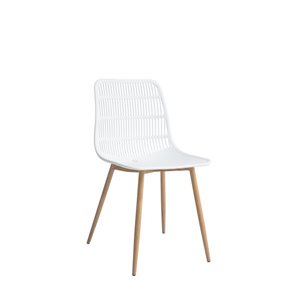 SILLA ALASKA PP/METAL SIMIL MADERA BLANCO
