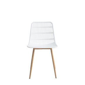 SILLA ALASKA PP/METAL SIMIL MADERA BLANCO
