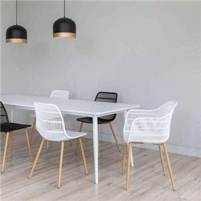 SILLA ALASKA PP/METAL SIMIL MADERA BLANCO
