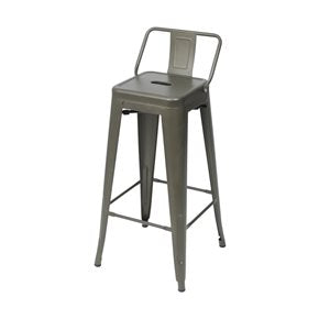 TABURETE TOLIX VERDE OSCURO CON RESPALDO
