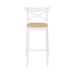 TABURETE PLATS PP SILIM RATTAN BLANCO/BEIGE