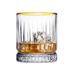 SET X4 VASO WHISKY 355CC BORDE DORADO ELYSIA PASABAHCE