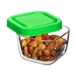 SET 4 RECIPIENTE 275CC C/ TAPA VERDE SNOW PASABAHCE