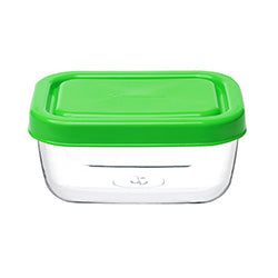 SET 2 RECIPIENTE 420CC C/ TAPA VERDE SNOW PASABAHCE