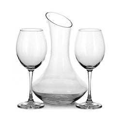 SET DECANTER 1700CC + 2 COPAS VINO 550CC ENOTECA