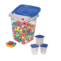 SET 3RECIP. CUAD 1LT 11.5X14CM TRANSP TAPA COLOR