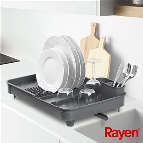 ESCURRIDOR EXTENSIBLE PLASTICO 32x36x10CM GRIS