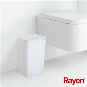 PAPELERA PLASTICO C/TAPA 9L 22x16x33CM BLANCO