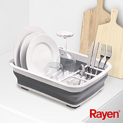 ESCURRIDOR PLEGABLE PLASTIC 38x29x12CM BLANCO/GRIS RAYEN