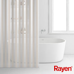 CORTINA DE BAÑO PVA 180x200CM RAYAS BEIGE