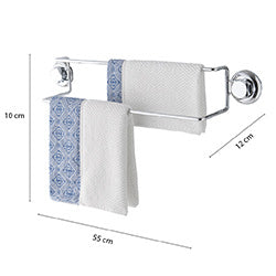 TOALLERO DOBLE PARA PARED 55LX12WX10HCM ACERO INOX