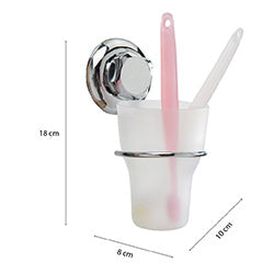 VASO P/ CEPILLO DIENTES C/ SOP ACERO 10LX8WX18HCM