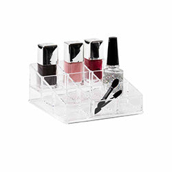 ORGANIZADOR ESMALTES 9 COMPARTIMENTOS 13X13X6CM